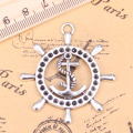 4pcs Charms rudder anchor helm 45x49mm Antique Pendants,Vintage Tibetan Silver Jewelry,DIY for bracelet necklace