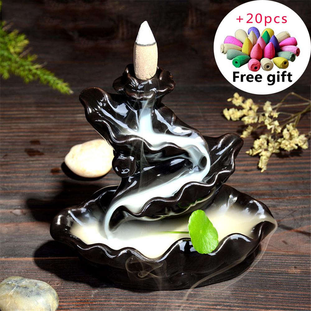 Zen Creative Tower Incense Ceramic Burner Fragrance Holder Backflow Censer Creative Aromatherapy Smoke Reflux Incense burner