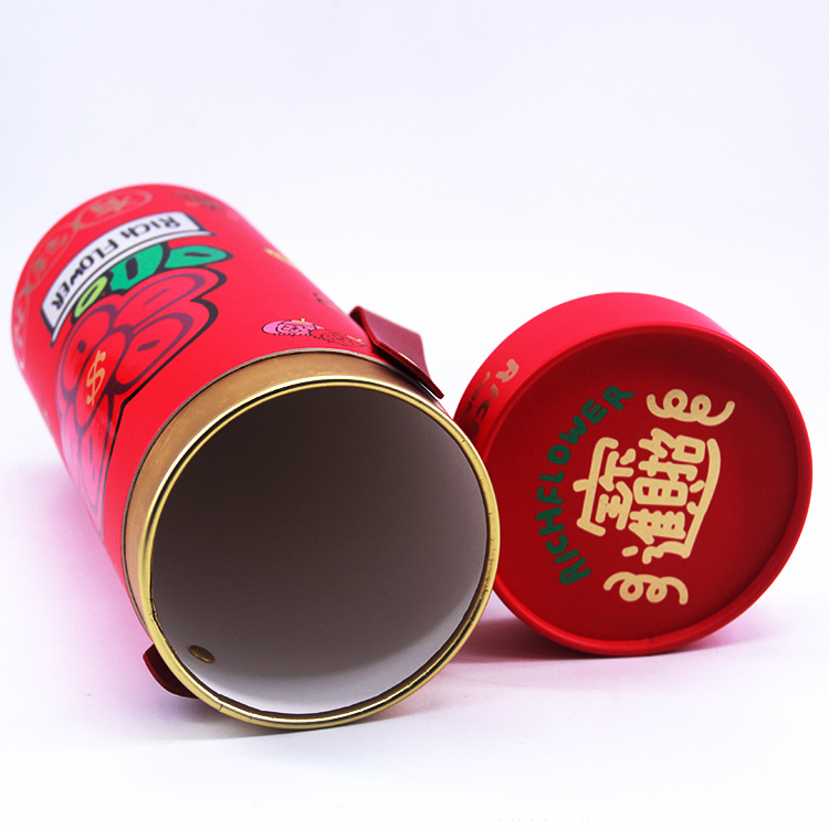 Paper tube gift box gold printing