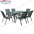 Metal dining table chair set for outdoor garden