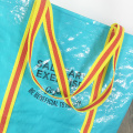 Large PP woven tote bag with color handles promotional shopping bags available for custom