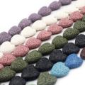 Handmade multi-color volcanic stone love beads string