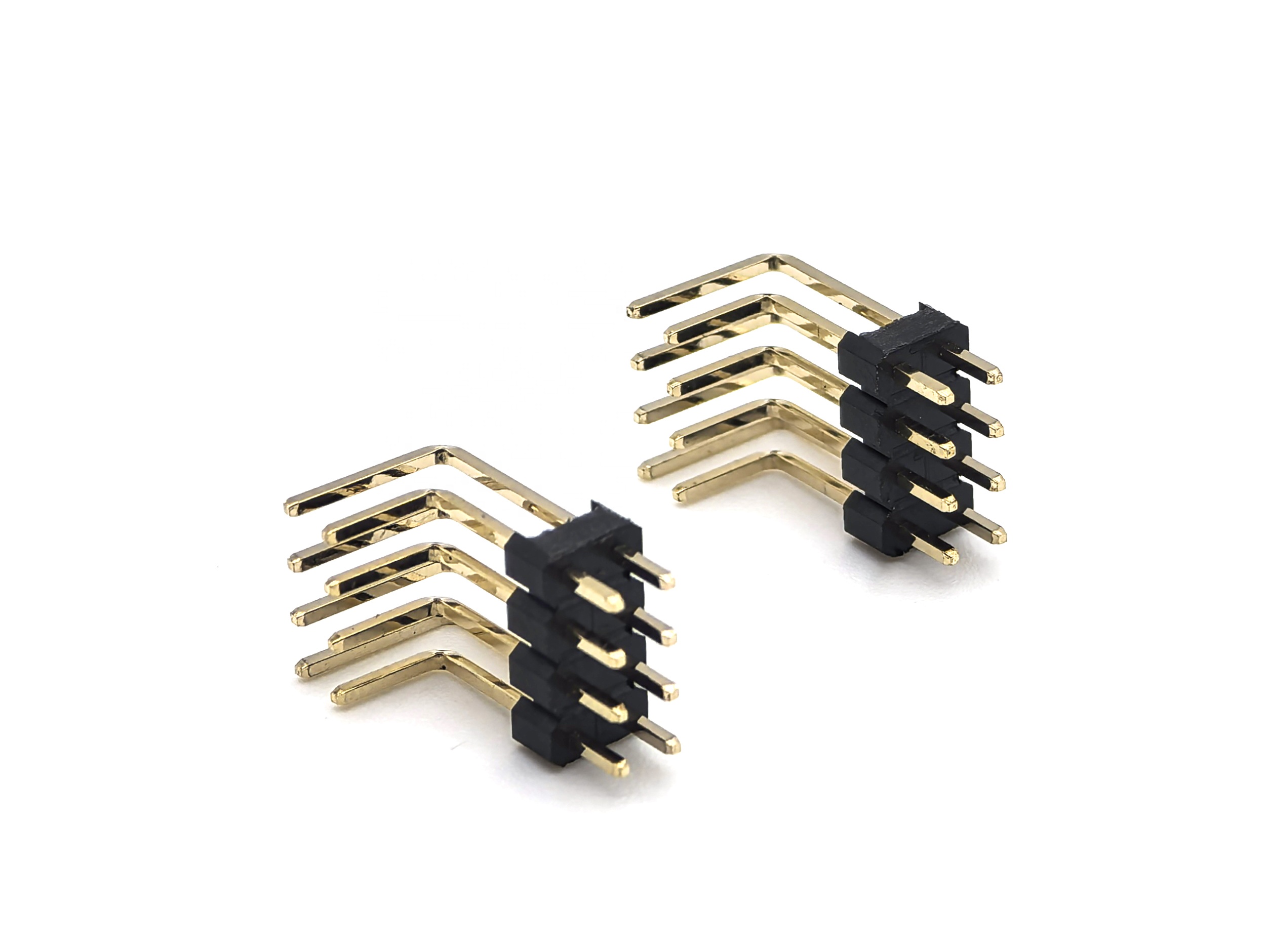 2.54mm Pitch Pin header Connector  Dual Row Right Angle SQ0.64mm H2.5mm 2*4P