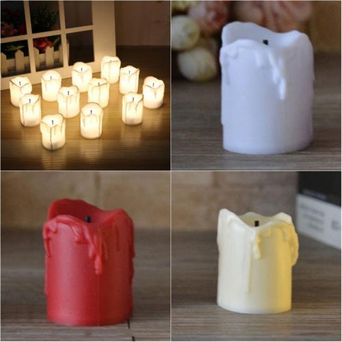 12pcs Of LED Electric Battery Powered Tealight Candles Flameless For Christmas Holiday Wedding Decoration Warm White LED Candle