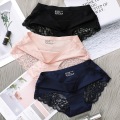 Sexy Lace Panties Seamless Underwear Briefs Nylon Silk for Girls Ladies Solid Color Woman Nylon Low Rise Lingerie Underwear