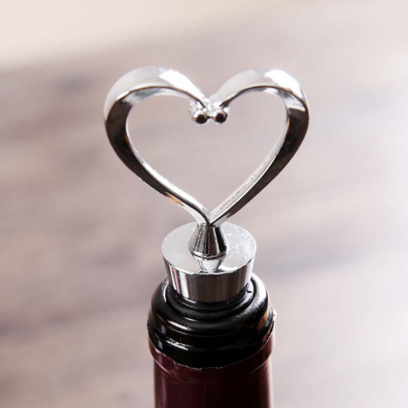 Funny Design Metal Exquisite Heart Shape Wine Beer Bottle Opener Stoppers Silver