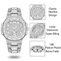 Fully Baguette Dimaond Watch Men MISSFOX Pp Nautilus 7014 Designer Brand Watch For Men Top Luxury Brand Mens Patek Wrist Watch