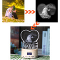 Personalized Crystal Photo Frame with Colorful MP3 Music LED Bluetooth Base Customized Picture Heart Shape Photot Wedding Gift