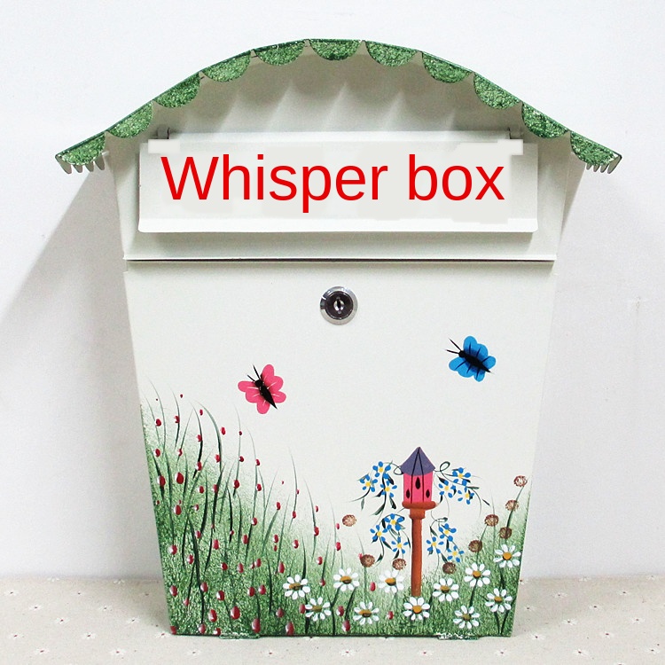 Garden Painting Mailbox Iron 36.5cm*33.5cm*12.1cm outdoor Newspaper Fashion Post Box Letter Wall Mounted home Decoration B437