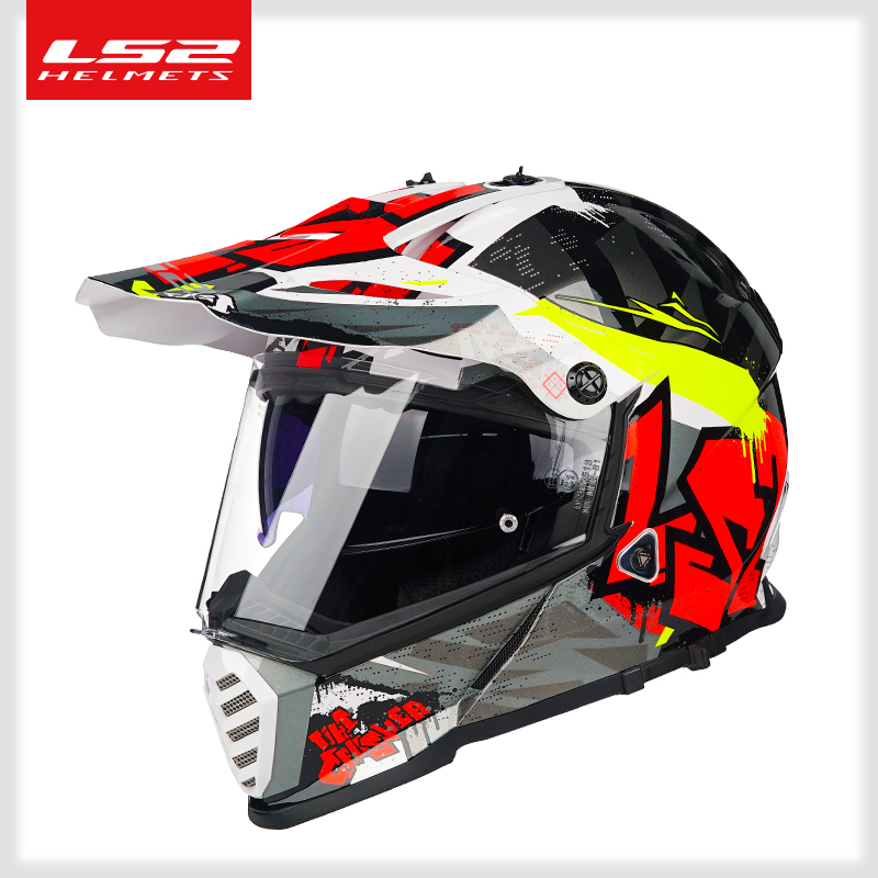 LS2 PIONEER EVO off-road motorcycle helmet double lens ls2 mx436 motocross helmets capacete casco casque