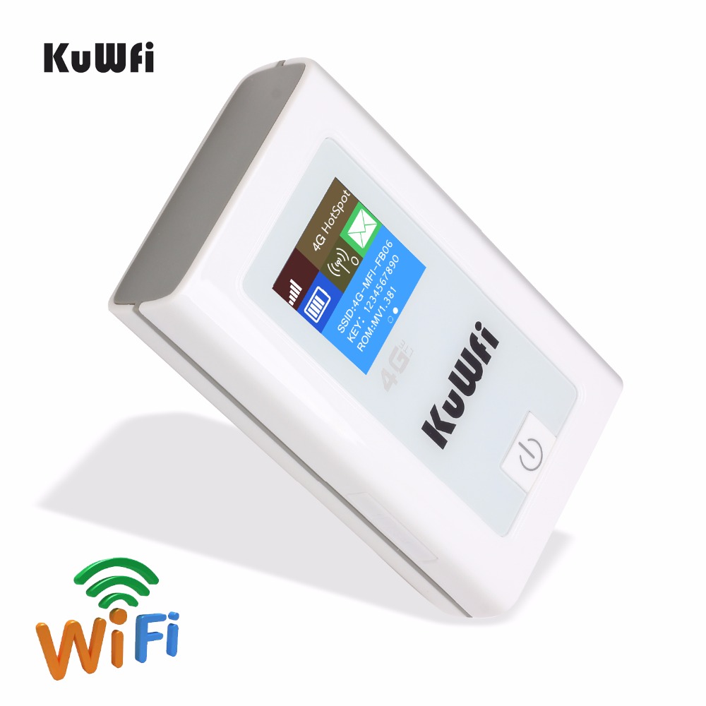 KuWFi Power Bank 4G LTE Router 3G/4G Sim Card /TF Card Wifi Router Pocket 150Mbps CAT4 Mobile WiFi Hotspot with SIM Card Slot