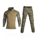 Woodland Camouflage Hunting Clothes Tactical Frog Set Military Uniform Combat Suit Airsoft Sniper Shirt + Pants Knee Elbow Pads
