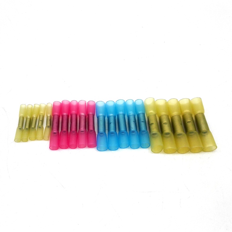 100pcs BHT 0.5 1.25 2 5 Glue Inside Insulated Heat Shrink Butt Connectors Wire Electrical Crimp Terminals