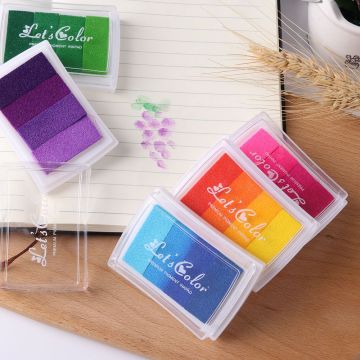 1PC Non-Toxic Gradient Color Ink Pad Inkpad Rubber Stamp Oil Based Finger Print Nice Gift for Children Stamp DIY Art 2019 New