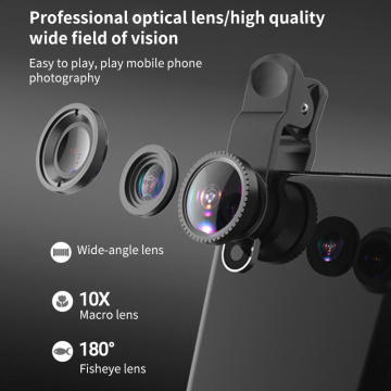 Wide Angle Macro Fisheye Lens Camera Kits Mobile Phone Fish Eye Lenses With Clip 0.67x For All Cell Phones For Droshipping