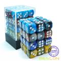 Bescon 12mm D6 Dice 36 in Cube, Assorted Gemini ROCK Colors, 12mm Six Sides Die (36) Block of Dice