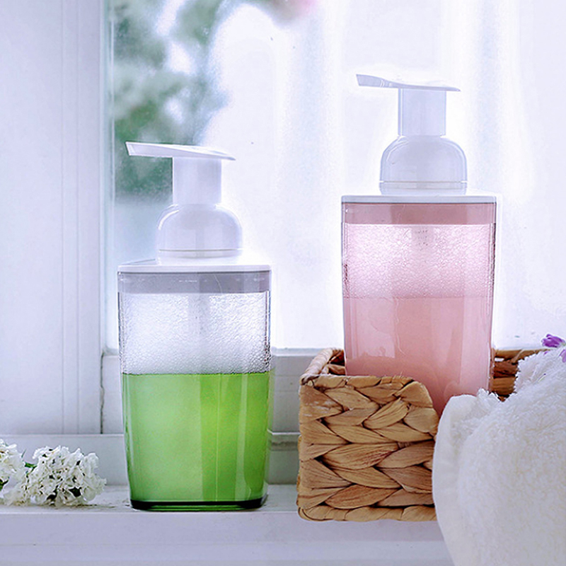 420ml Transparent Foam Pump Bottles Bathroom Facial Cleanser Hand Sanitizer Soap Bottles Press Type Mousse Dispenser