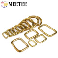 5pcs Meetee Pure Copper Metal Rectangle D Ring Brass Adjustable Webbing Belt Buckle Bags Collar Buckles DIY Leather Accessories