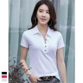 Women's Polo Shirt 2020 Summer Short Sleeve Cotton Office Work Basic solid Polo Shirt Women Casual Slim Women Shirts Lapel tee