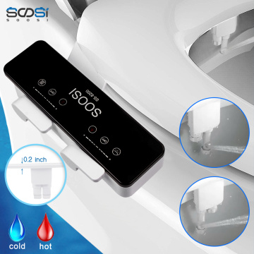 Soosi Bidet Toilet Seat Attachment Non-Electric Mechanical Bathroom Washing Dual Nozzle Sprinkler Fresh Water Sprayer Hot & Cold