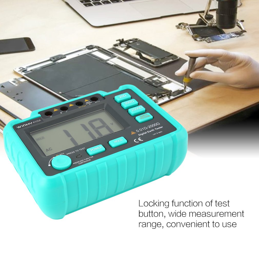 High Sensitive Digital Earth Ground Insulation Resistance Meter Testing Voltmeter Megohmmeter 20/200/2000Ohm