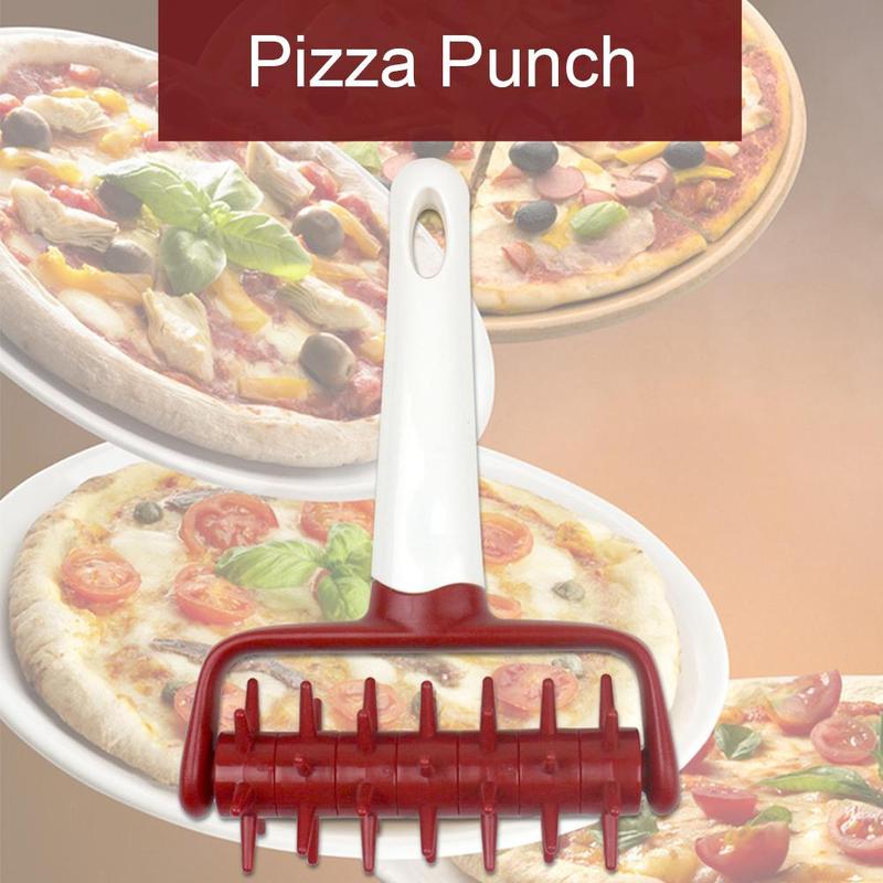 Hot Sale Pastry Pizza Roller Pin Baking Cookie Biscuit Dough Pie Holes Puncher Tool Pasta Dough Crimper Kitchen Pizza Tools