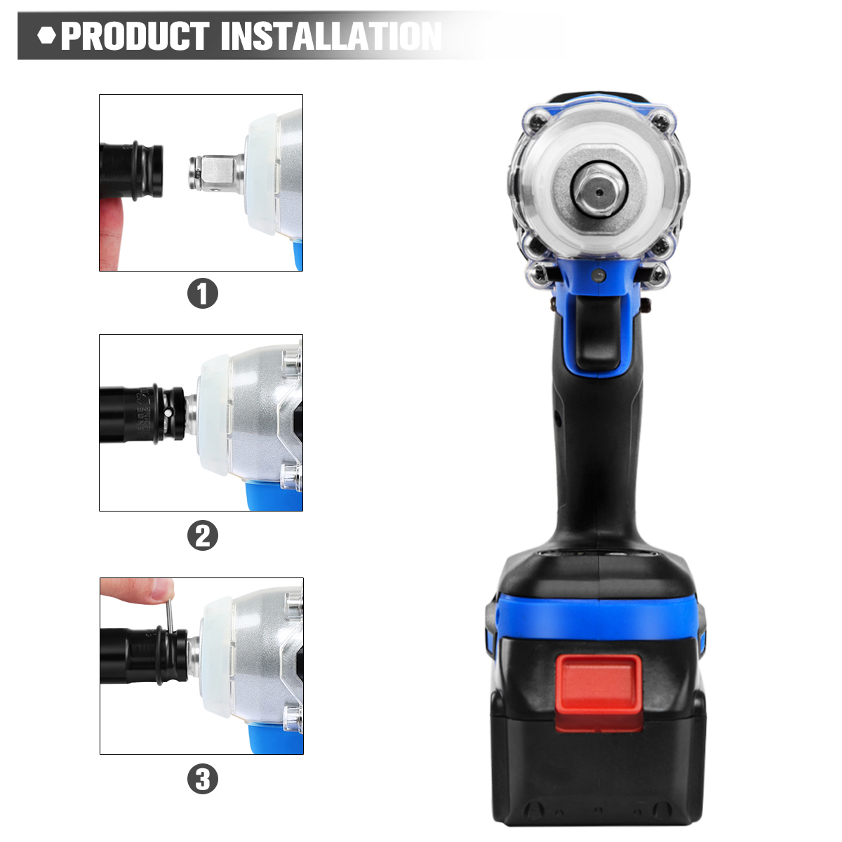 21V Impact Wrench Brushless Cordless Electric Wrench Power Tool 320N.m Torque Rechargeable Extra Battery Avaliable By PROSTORMER