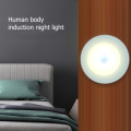 6LED Stair Night Light Smart Human Body Infrared Induction Lamp Mini Round Battery Warm White Light for Kids Bedroom
