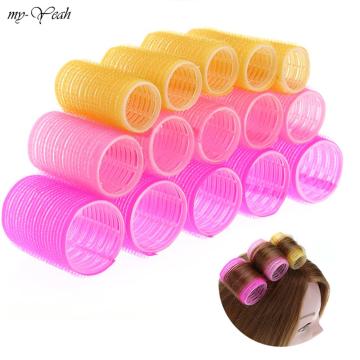 15pcs/lot 3 Size Hairdressing Home Use DIY Magic Large Self-Adhesive Hair Rollers Styling Roller Roll Curler Beauty Tool