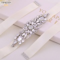 TOPQUEEN S337 Bridal Sash Belt Rhinestone Crystal Wedding Belt Bridesmaid Dress for Wedding Sequined Dress Rhinestone Applique