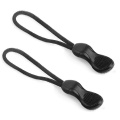 10 Pcs High Quality Black PVC Zipper Pull Cord Zipper Rope Pull Puller End Fit Rope Tag Fixer Zip Cord for Garment Bags