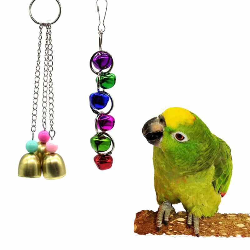 New 7Pcs Bird Toys Bird Parrot Swing Toy Colorful Chewing Hanging Hammock Swing Bell Pet Climbing Ladders Toys Pet Supplies