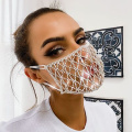 Lacteo 2020 Shiny Rhinestone Unisex Face Mask Fashion Rhinestone Prom Party Body Jewelry Cosplay Decor Party Gifts