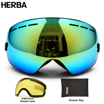 New HERBA brand ski goggles double UV400 anti-fog big ski mask glasses skiing men women snow snowboard goggles HB3-2