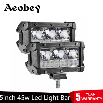 Aeobey 2pcs 5inch 45w LED Light Bar Waterproof IP68 led work Light for led Driving light Offroad 4x4 Boat Car Tractor Truck atv