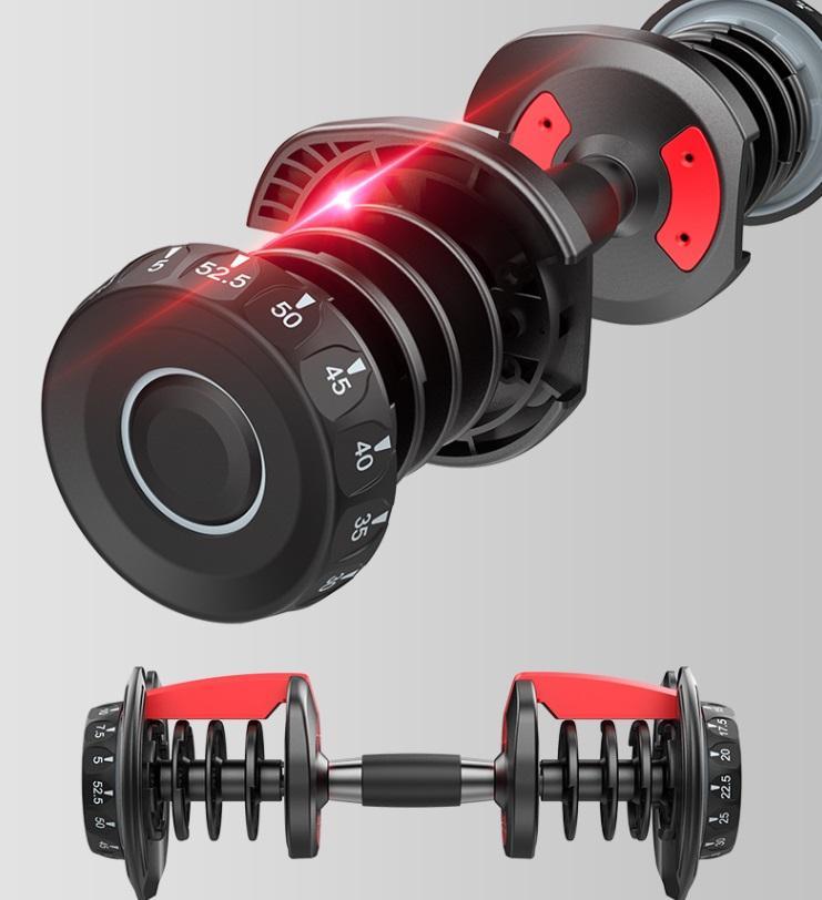 Hot Sale ! Free DHL Shipping ! Weight Adjustable Dumbbell 5-52.5lbs Fitness Workouts Dumbbells Tone Your Strength Muscles LWT