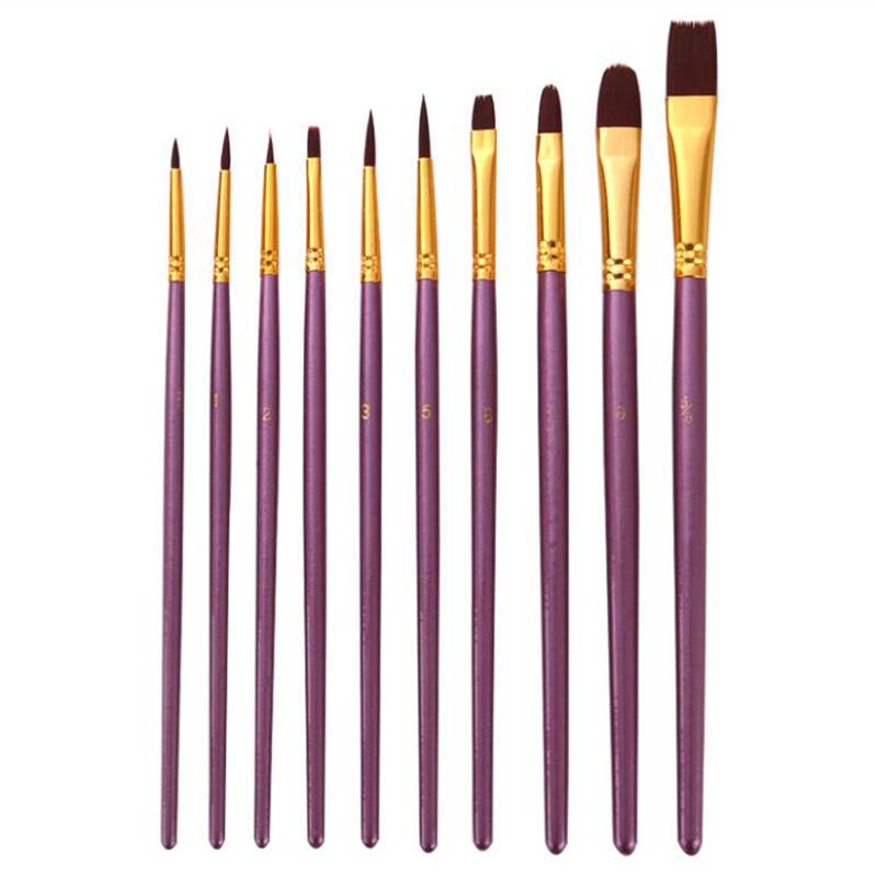 50Pcs/lot Students Draw Brushes Watercolor Pens Oil Paint Brushes Paint Coloring Pen Brushes