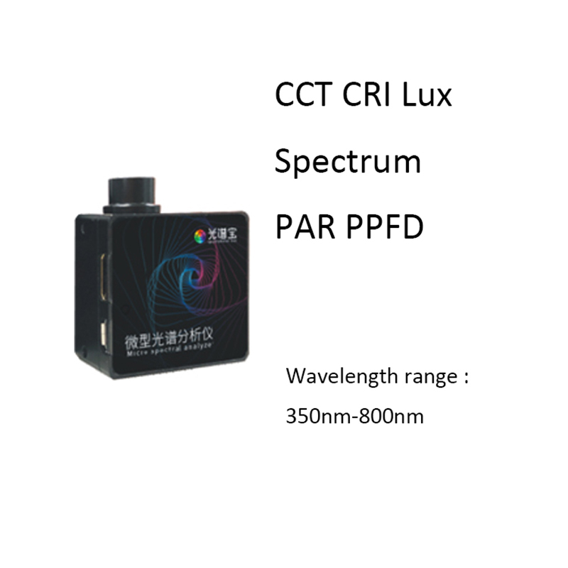 Micro PAR Spectrometers 350-800nm wavelength CCT CRI Lux test Greenhouse application