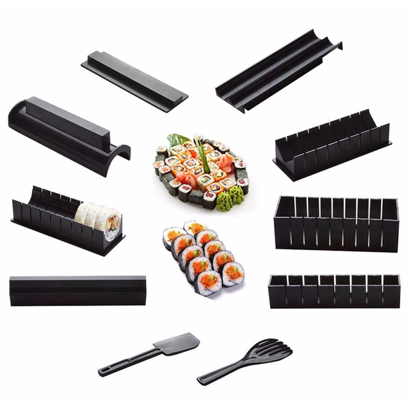 11 Pcs DIY Sushi Maker Set Japanese Rice Ball Cake Mold Sushi Making Equipment Roll Mould Kit