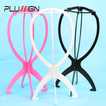 Wholesale Hat Wig Display Stand Folding Portable Wig Stand For Styling Drying Making Wigs Cheap Wig Holder 1PC Black White Pink