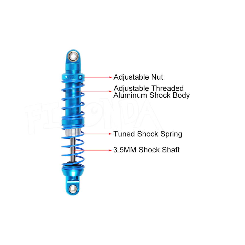 Adjustable Oil Shock Absorber 70mm 80mm 90mm 100mm 110mm 120mm Metal Hydraulic Damper for 1/10 RC Crawler TRX4 D90 SCX10 CC01