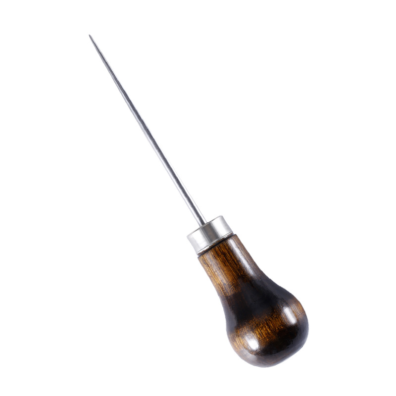 MIUSIE Professional Leather Wood Handle Awl Tools For Stitching Punch wood drill positioning single gourd handle awl Leather