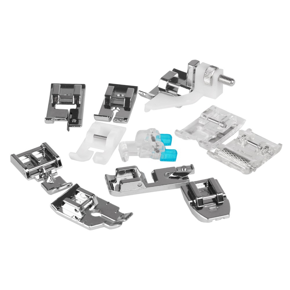 11pcs Domestic Sewing Machine Presser Foot Feet For Most Of Household Multi-Functional Sewing Machines Arts Apparel Sewing