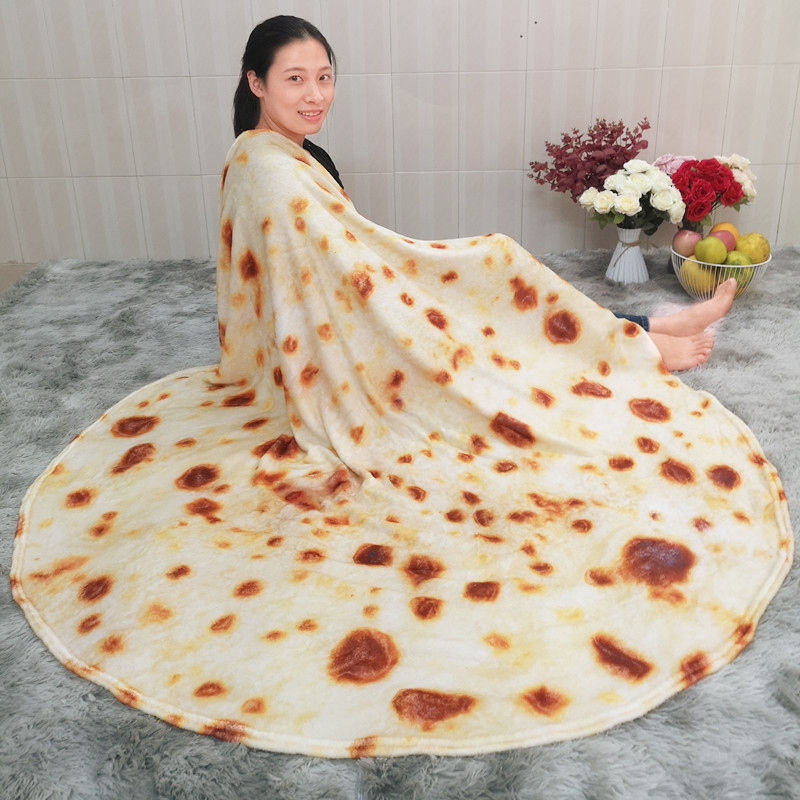 Pizza Tortilla Tortilla Blanket Pita Lavash soft blanket for bed wool sofa plaid plush bedspread Manta Burrito Koce