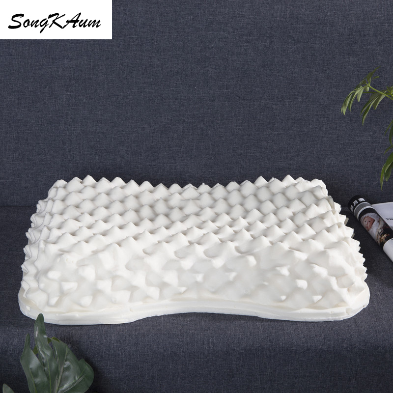 SongKAum High-grade Luxury 100% Natural Latex Pillow Simple soft Bed Pillows For Sleeping Neck Guard Massage with Cotton Cover