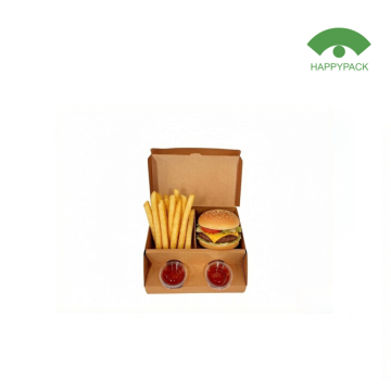 Chips Fast Food Packaging Boxes with Sauce Cup