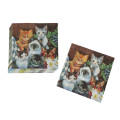 20sheet/bag Cartoon Disposable Napkin Cat Print Serviettes paper Party Tableware Decor 33cmx33cm