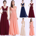 Cheap Plus Size Prom Dresses Long 2020 Elegant V-neck Burgundy A-line Robe De Soiree Sexy Long Party Formal Dress for Wedding