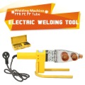 New 220V 8Pcs Automatic Electric Welding Tool Heating PPR PE PP Tube Welded Pipe Welding Machine+ Heads+ Stand+Box Yellow