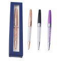 New lady student lovely crystal pen with cristales elements retail box case Ballpoint pen